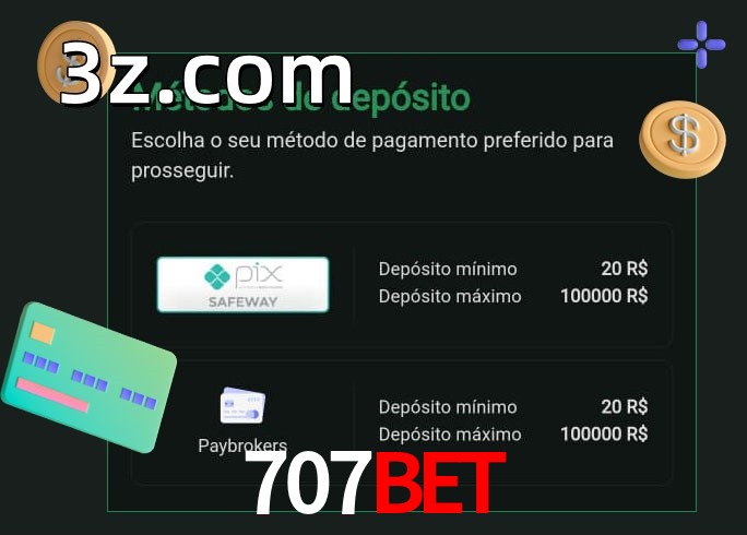 O cassino 707BETbet oferece uma grande variedade de métodos de pagamento
